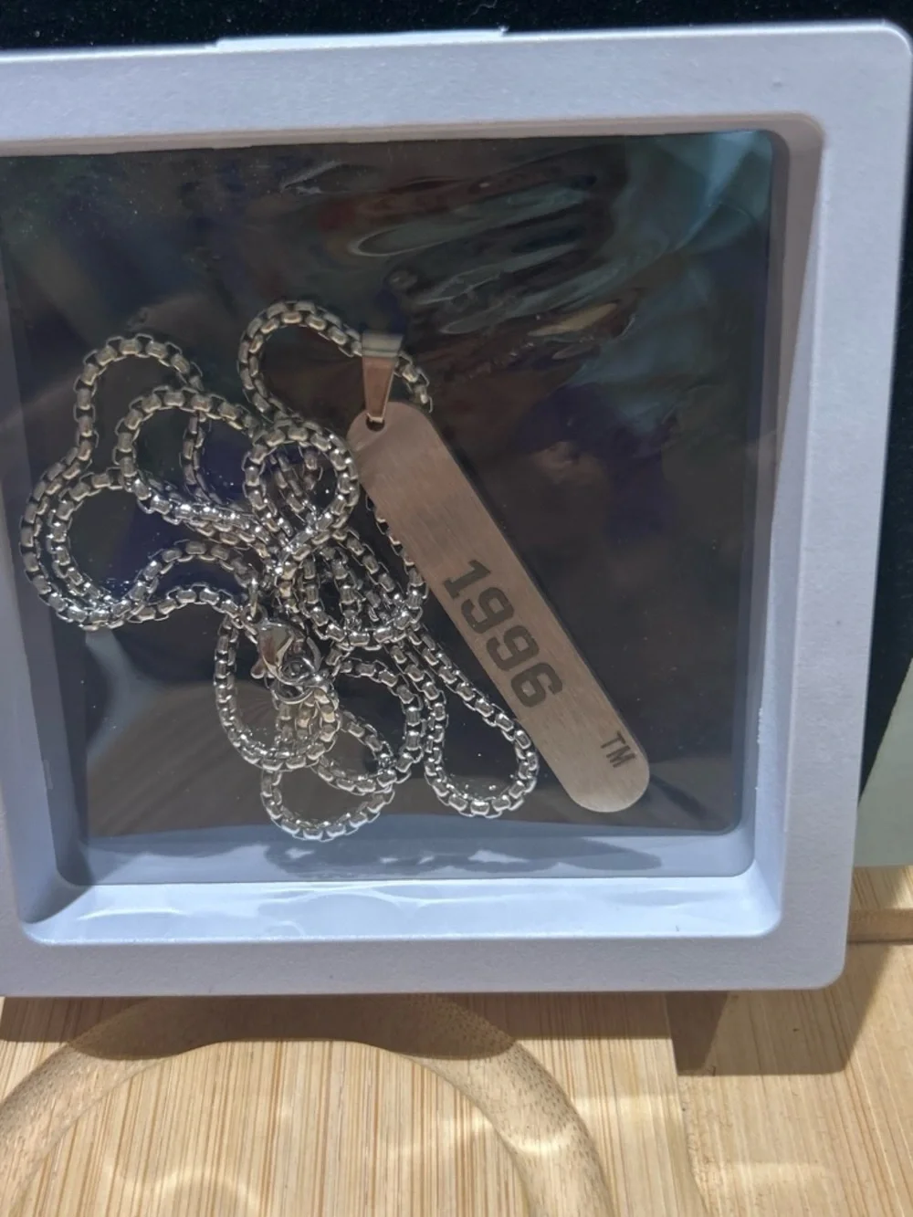 Silver color dog tag style 1996!Pendant Necklace - Silver